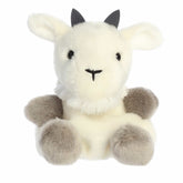 Jenny Mountain Goat plush, creamy white with grey hooves and tiny horns, from Palm Pals.