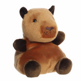 Capybara plush from Party-Sized Palm Pals, featuring rich brown fur and gentle eyes, designed for big hugs
