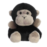 Plush toy of a black gorilla by Palm Pals with a grey face, soft belly, and a calm, friendly expression.