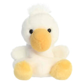 Percy Pelican plush, white with yellow beak and feet, featuring a fluffy white crest, from Palm Pals.