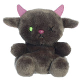 A monster plush toy from Aurora with a gray body, tiny horns, and bright embroidered features.