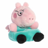 Daddy Pig Palm Pals plush from Aurora's Peppa Pig collection, capturing Daddy Pig's charm in a small, portable size