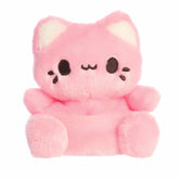 Strawberry Meowchi plush from Tasty Peach, featuring vibrant pink hue and adorable features