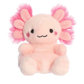 A pink axolotl plush with frilly gills and rosy cheeks from the Palm Pals Valentine’s Collection