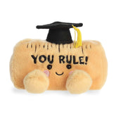 Ruler plush with embroidered You Rule text, rounded Palm Pal shape, soft fabric body, smiling face