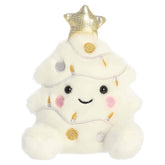 White Christmas tree plush with ornaments and a gold star topper