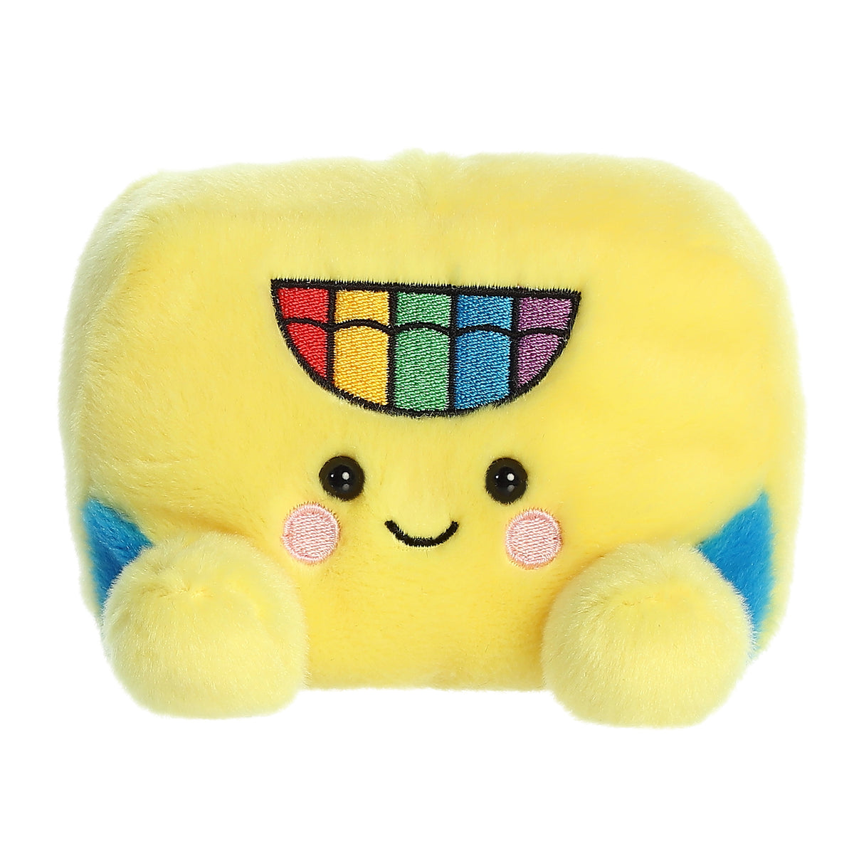 Doodle Crayon Box plush from Palm Pals, golden with a spectrum of colors of crayons, embodies creativity and joy