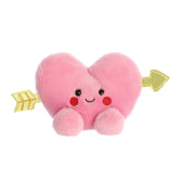 Blushing pink Valentines Day Heart plush from Palm Pals, pierced by an arrow, celebrating love and affection