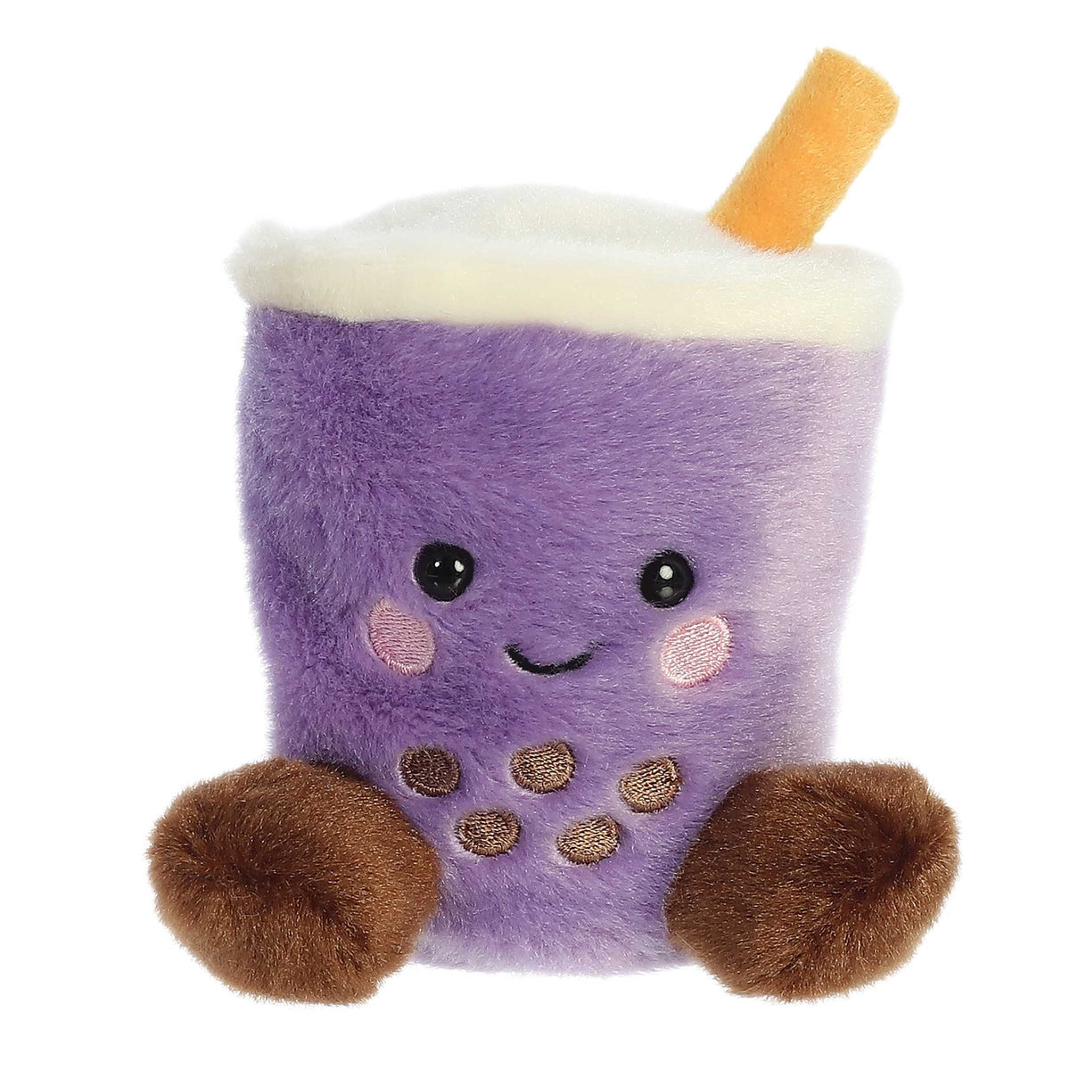 Tart Taro Boba charms with a fluffy purple exterior, with a frothy white finish and a cute boba straw!