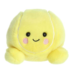Tennis Ace tennis plush is a cheerful, sun-yellow plushie with an endearing smile and rosy cheeks!