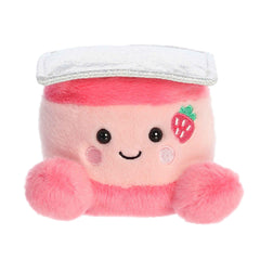 Yona Yogurt plush from Palm Pals, pink with silver foil-like lid, symbolizes sweetness