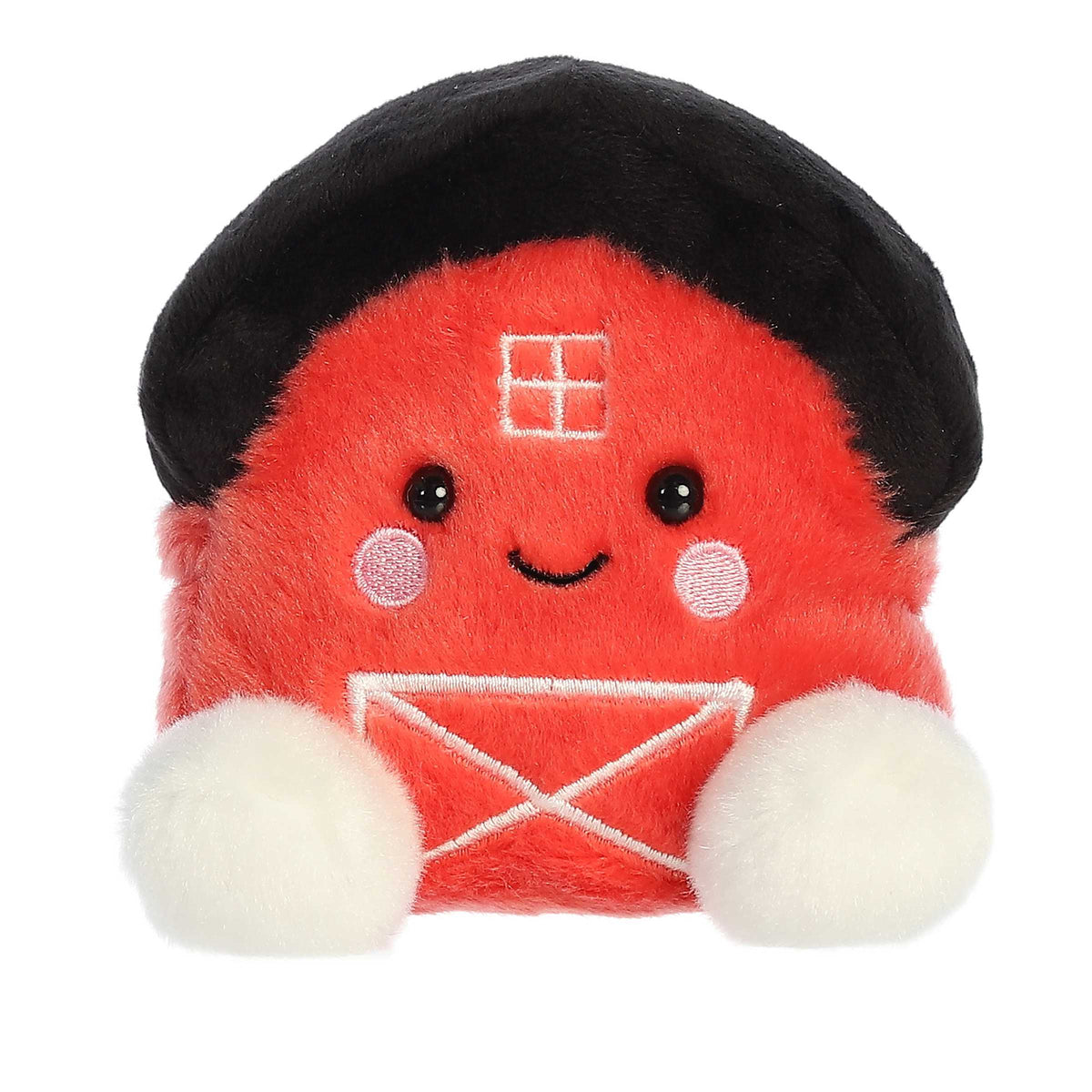 Oakley Barn plush from Palm Pals, red with black roof, soft and durable, ideal for farm-themed collections.