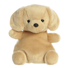 Larger plush of a golden Labrador in the Palm Pals, with a friendly face and soft, floppy ears.