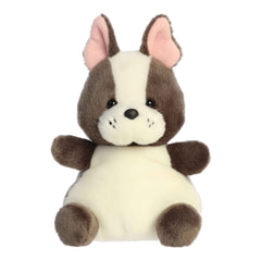 Larger plush toy of a gray and white French Bulldog in the Palm Pals collection, with distinctive pink inner ears