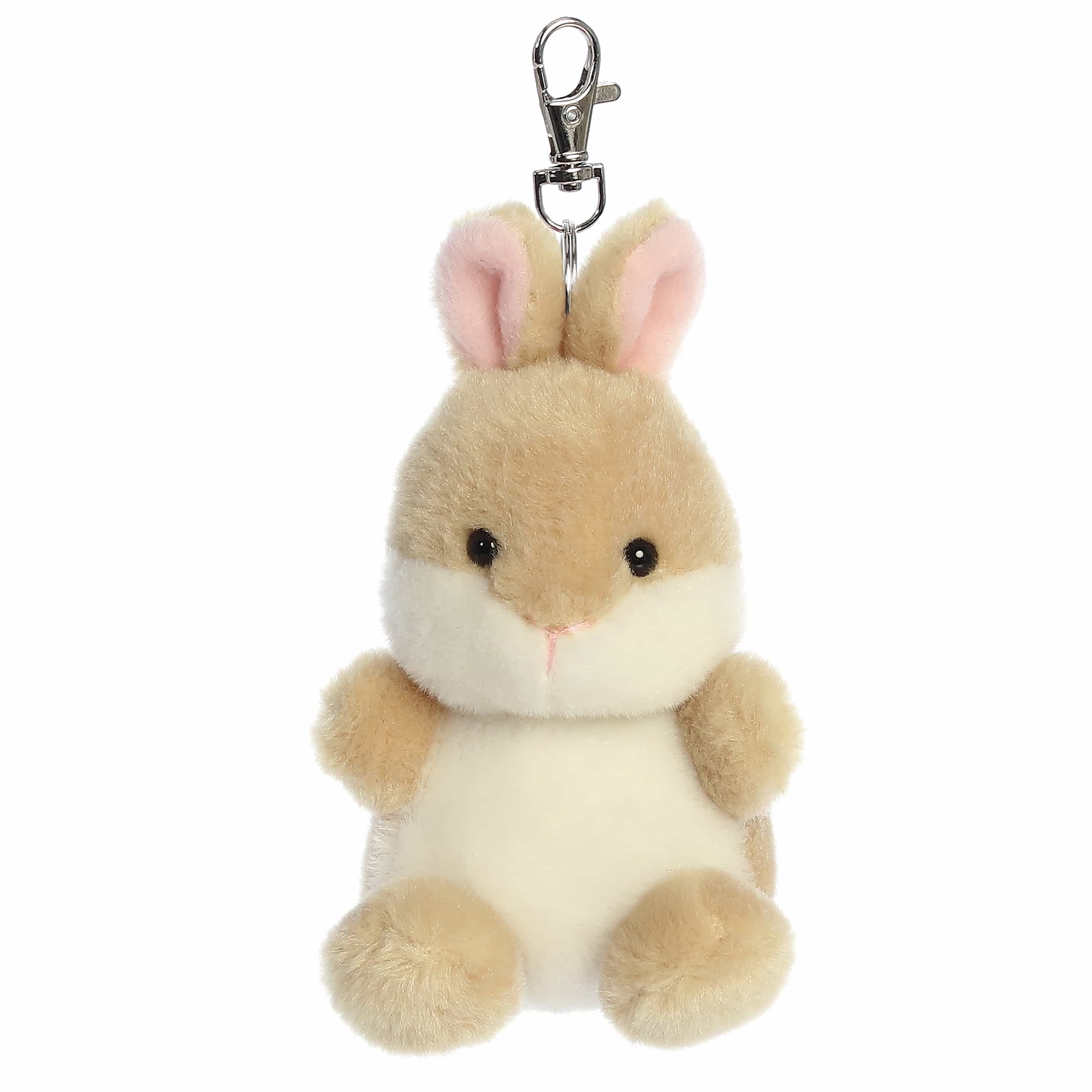 Ella Bunny clip-on plush, soft fluffy fur and tender eyes, ideal for carrying springtime charm.