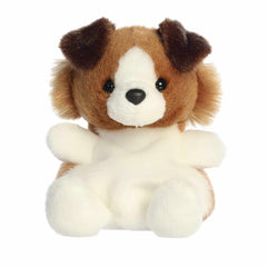 Sheltie plush from Palm Pals, featuring a fluffy white and brown coat with expressive eyes