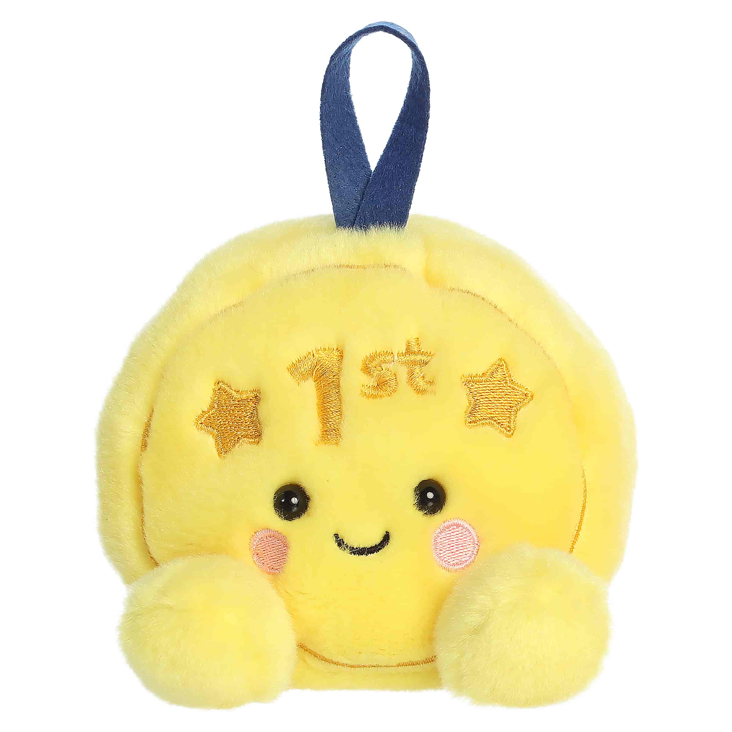 Champ Gold Medal plush, yellow with blue ribbon and 1st place embroidery, from Palm Pals.