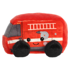 Rainier Backpack plush, forest-green with red handle and zipper detail, from Palm Pals.