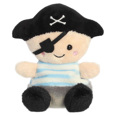 Rowan Water Bottle plush, seafoam-blue with navy cap and measurement markings, from Palm Pals.