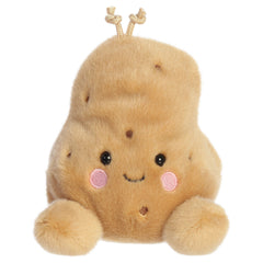 A potato plush toy from Aurora with a soft potato-shaped body, an embroidered face, and a tiny sprout on top.