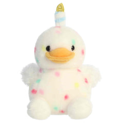 Aimee Strawberry Avocado plush with green avocado body, smiling face, and bright red strawberry center