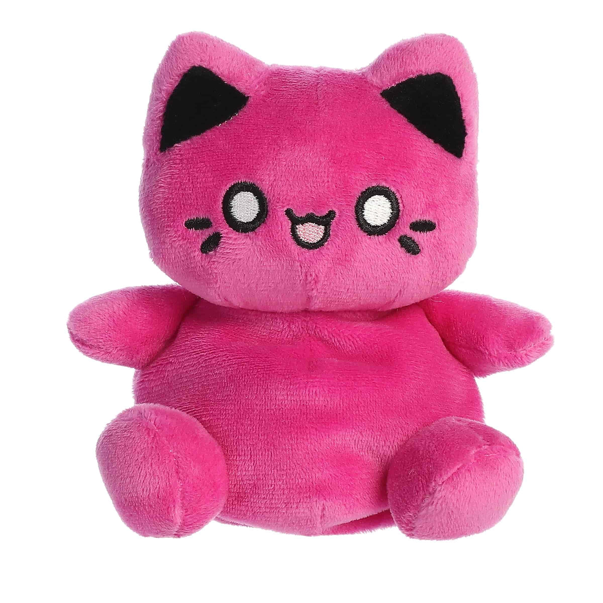 A deep purple Meowchi kitty plush with bright eyes and soft fabric from the Tasty Peach Palm Pals Collection.