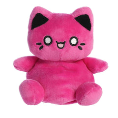 A deep purple Meowchi kitty plush with bright eyes and soft fabric from the Tasty Peach Palm Pals Collection.