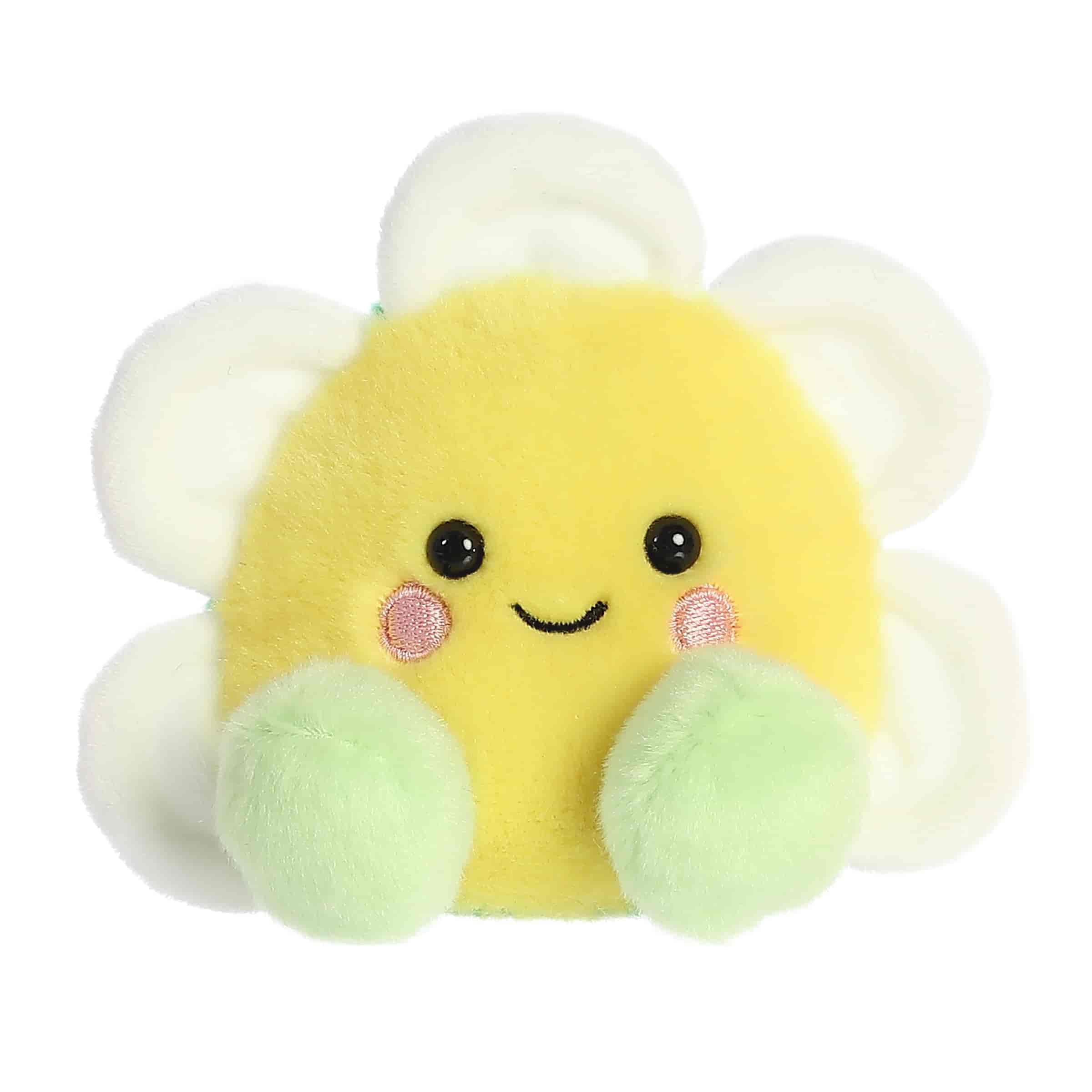 Deon Daisy from Palm Pals, a plush with soft petals and a cheerful face, bringing sunshine and nature’s elegance.
