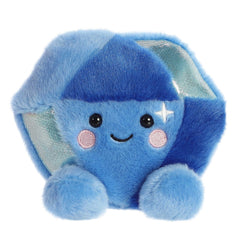 An adorable mini sapphire gemstone plush with a soft blue coat resembling an actual sapphire and smile with cute blue feet
